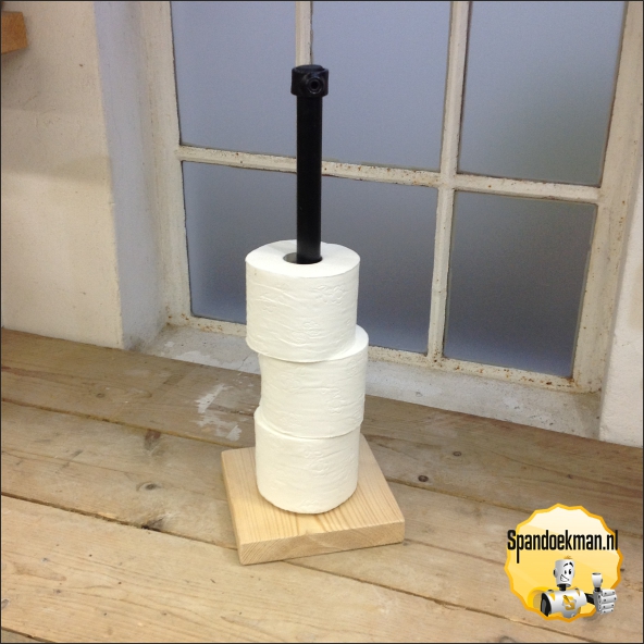 Toiletrolhouder Zwart staand voor 4 rollen 26,9mm