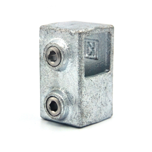 Kort T-stuk type 2S - 25mm Steigerbuiskoppeling vierkant zilver 