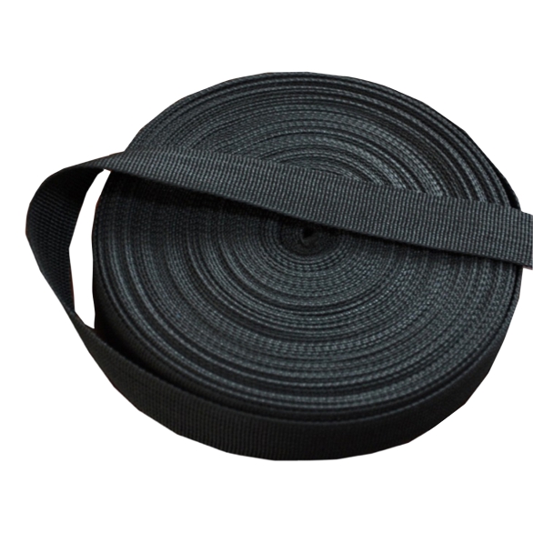 Polyerster cambuckleband - 25mm PES zwart 50 meter