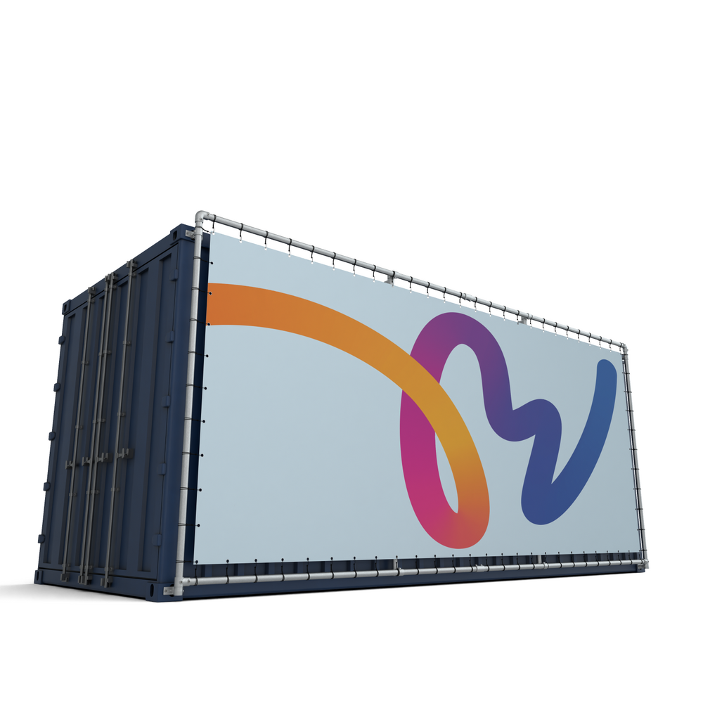 Containerframe lange zijde enkel, incl. doek en elastieken
