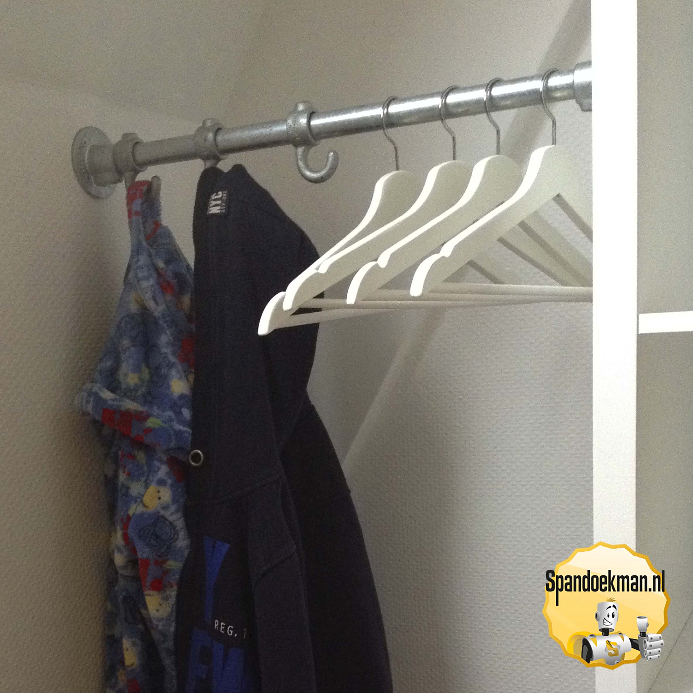 Steigerbuis kapstok stang voor tussen 2 muren 26,9mm