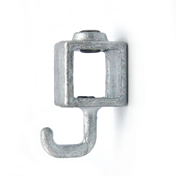 Kapstokhaak type 64S - 25mm Steigerbuiskoppeling vierkant zilver 