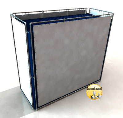 Containerframes Rondom op 2 gestapelde containers, incl. doek en elastieken.