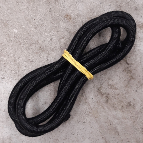 Koord Elastiek 8mm zwart mono PE - per meter