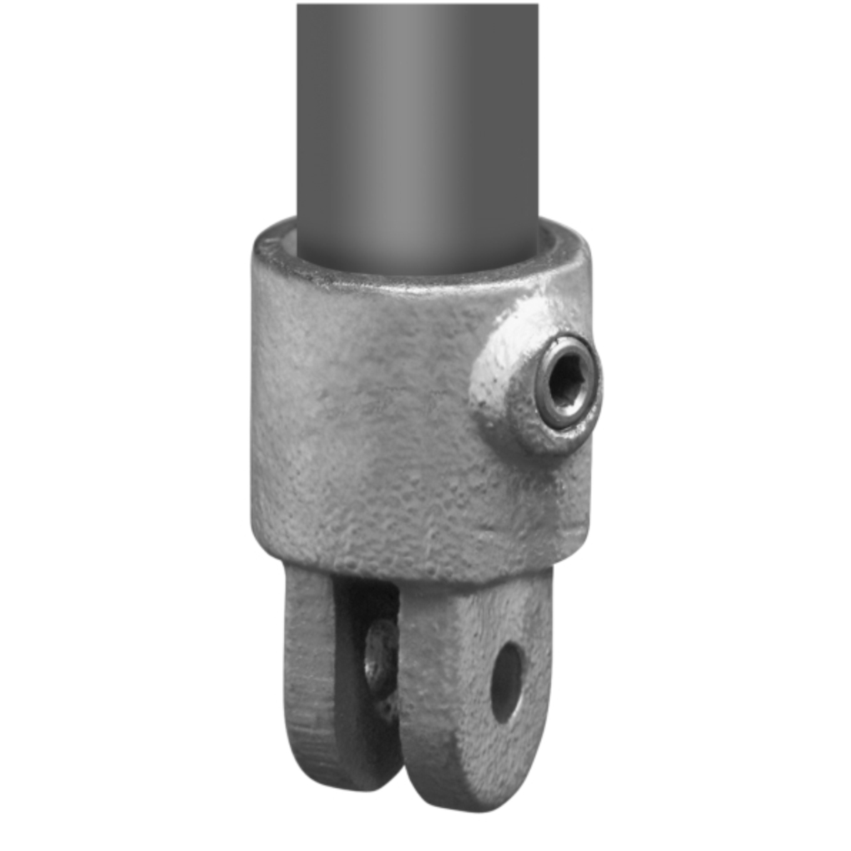 Huls van enkel scharnierstuk type 42 - 42,4mm Steigerbuiskoppeling zilver 