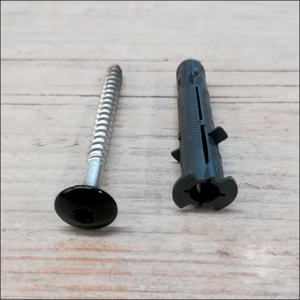 Zwarte schroef 5x55mm met plug 