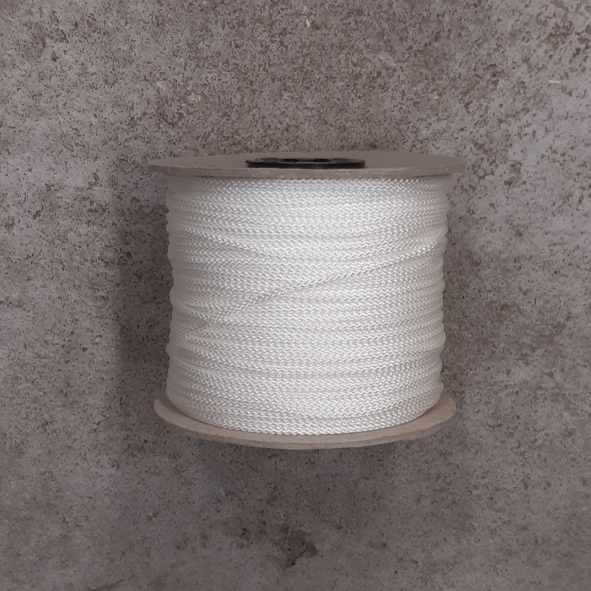 Nylon koord 2mm wit - rol van 100 meter