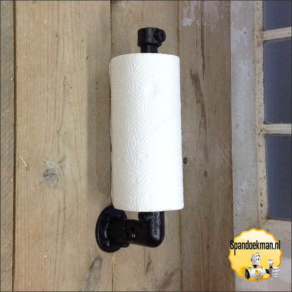 Keukenrolhouder zwart wandmodel 26,9mm