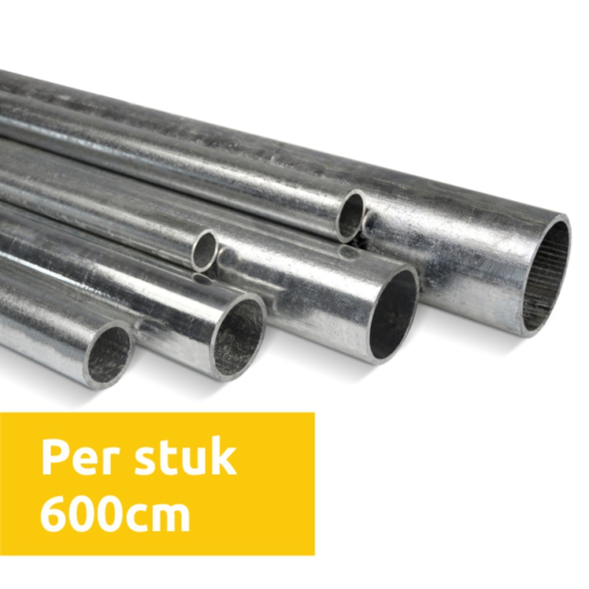 Steigerbuis staal verzinkt 21,3mm 6 meter per stuk 2,0mm wanddikte