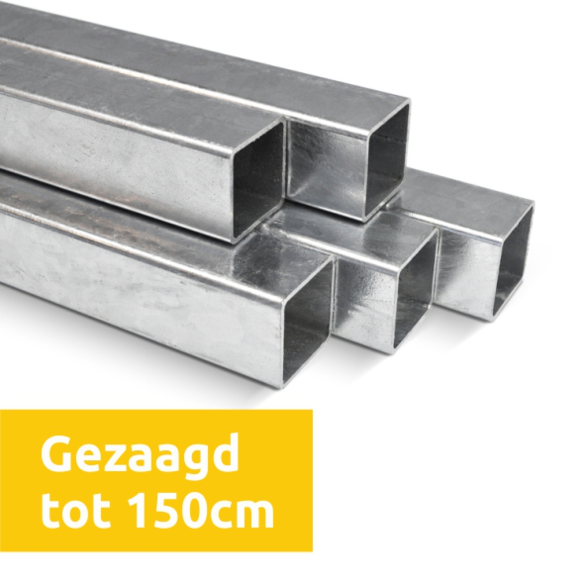 Stalen buis vierkant 40x40mm op maat gezaagd tot 150cm