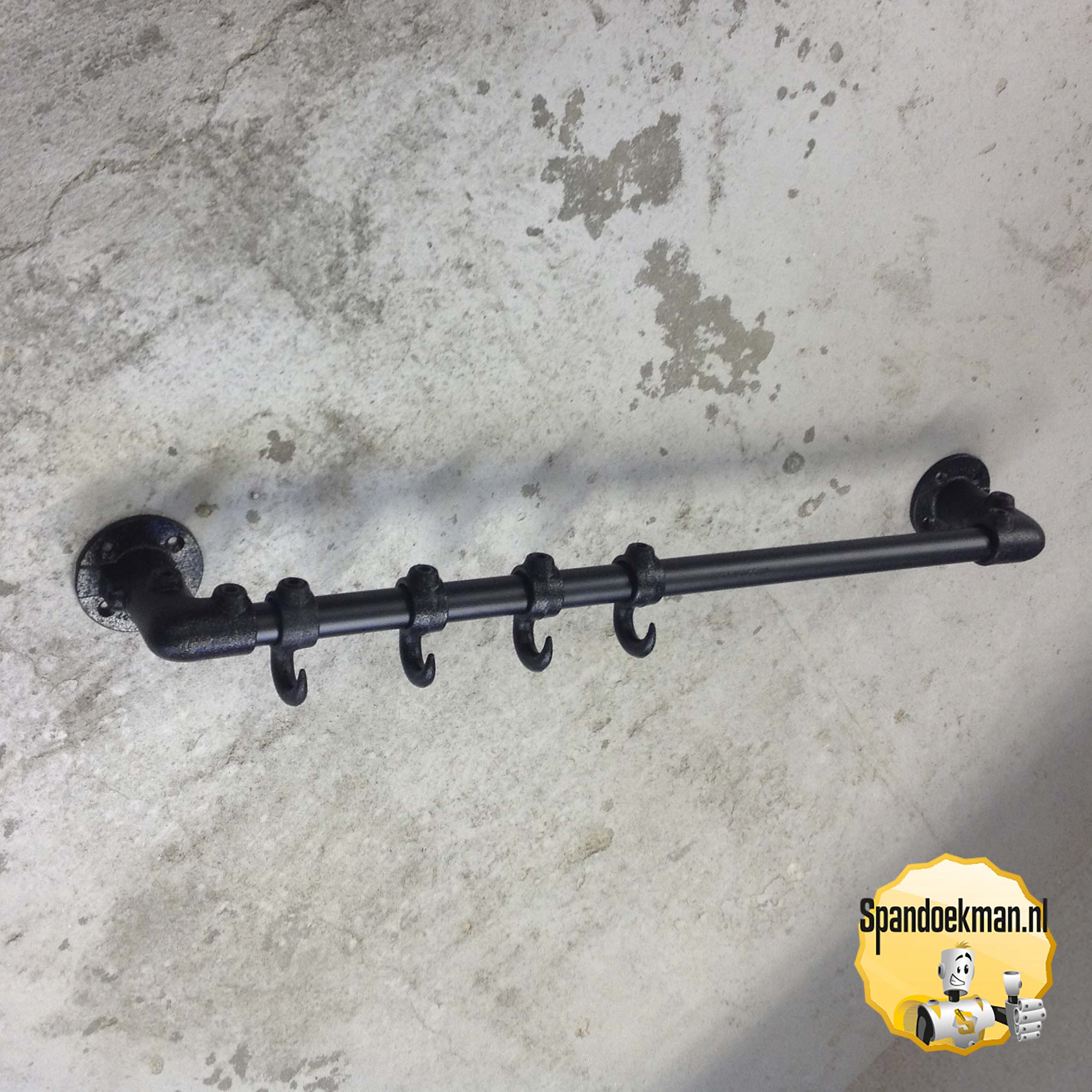 Steigerbuis Wandrek Zwart gebogen "Standaard" 26,9mm