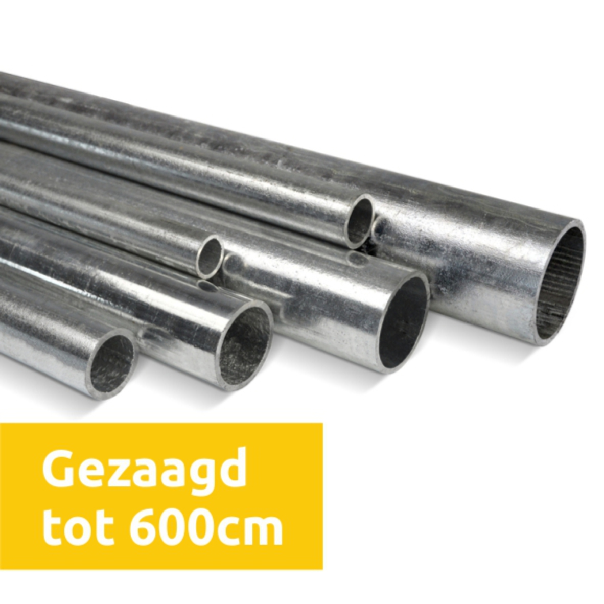 Steigerbuis staal verzinkt 21,3mm op maat gezaagd tot 600cm