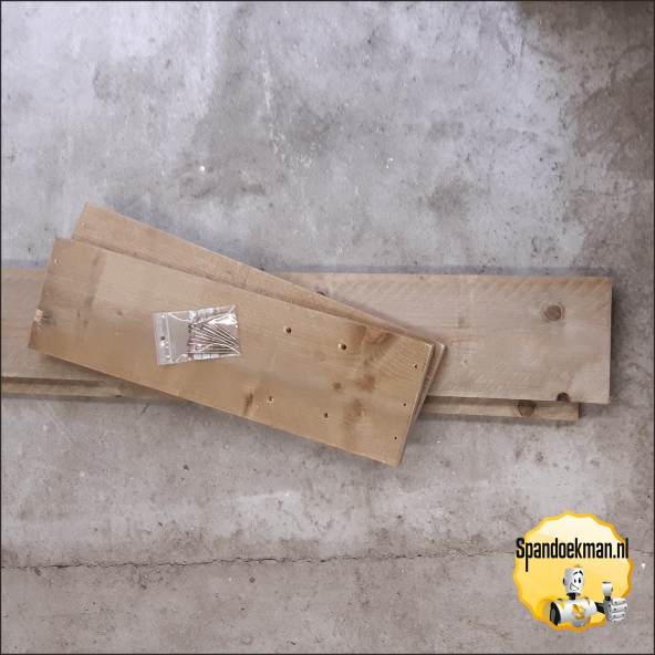 Moestuinbak smal Vintage steigerhout 126x66x20cm