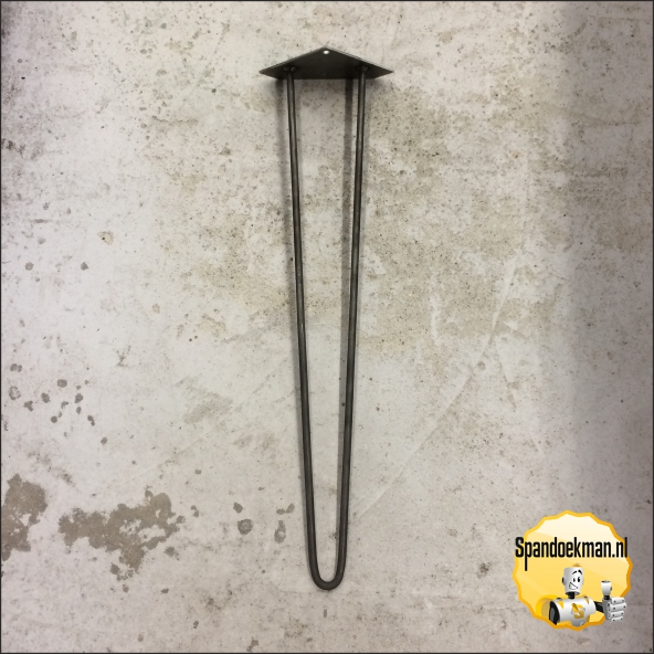 Hairpin tafelpoot 71 cm blank metaal OP=OP