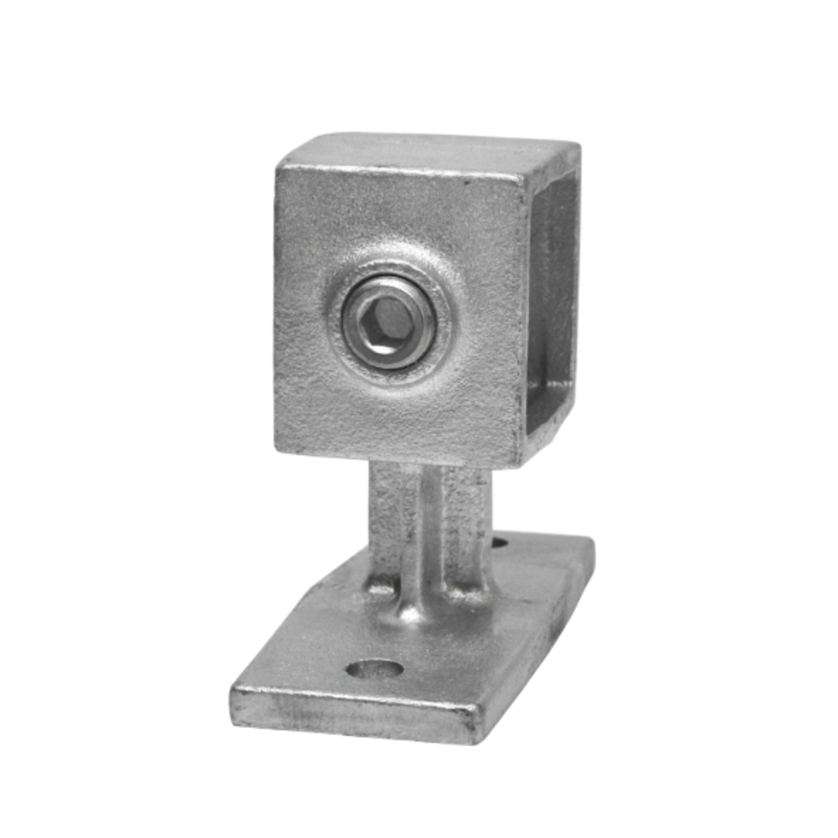 Leuningdrager type 34S - 40mm Steigerbuiskoppeling vierkant zilver 