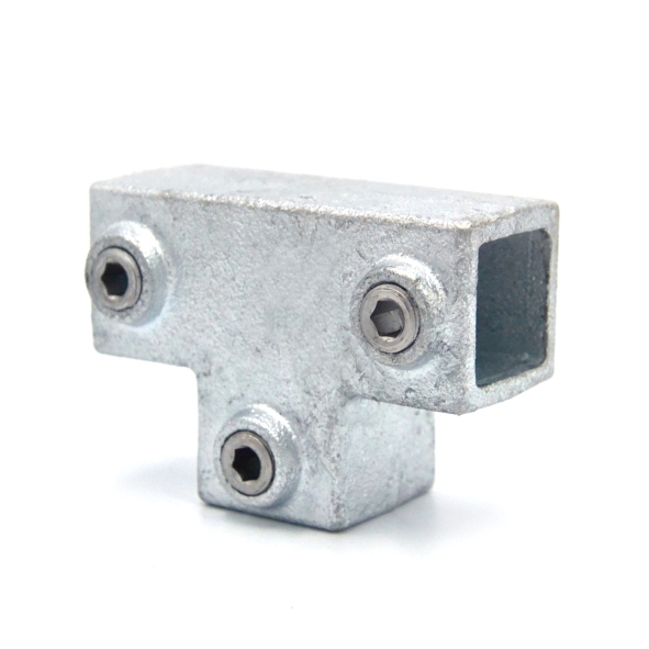 Lang T-stuk type 4S - 25mm Steigerbuiskoppeling vierkant zilver 