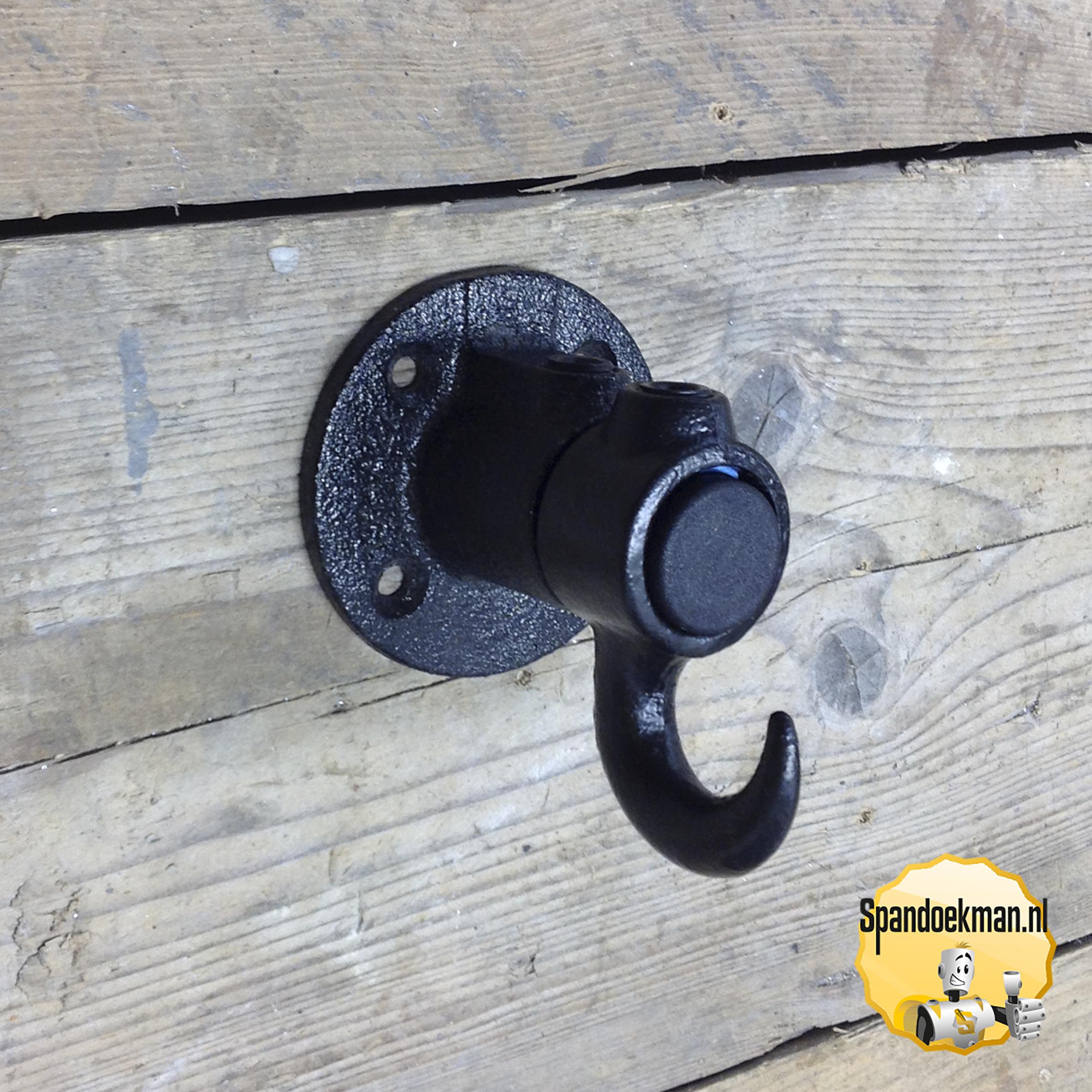 Kapstokhaak Zwart enkel "Standaard" per stuk 26,9mm