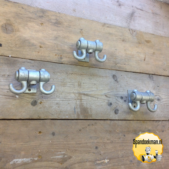 Kapstokhaak dubbel "Standaard" set van 3 stuks 26,9mm
