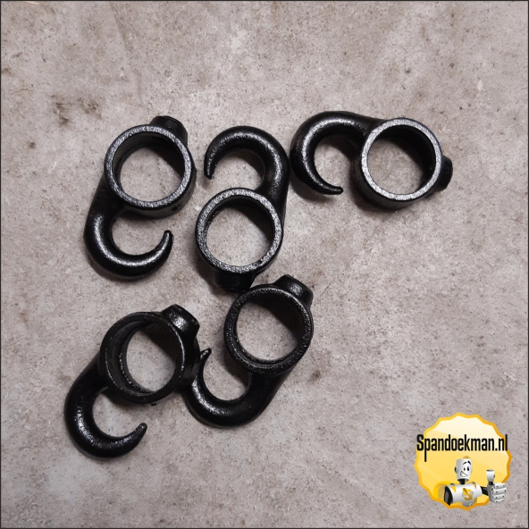 Kapstokhaak 33,7mm zwart Restpartij 5 stuks Op=OP Prijs per stuk!