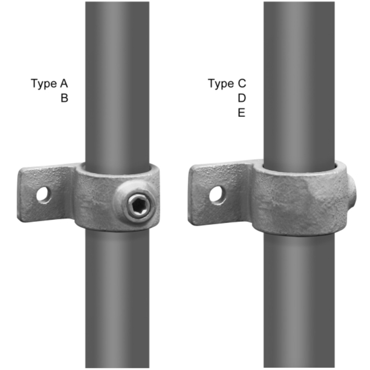 Oogdeel met enkele lip type 55 - 21,3mm Steigerbuiskoppeling zilver 