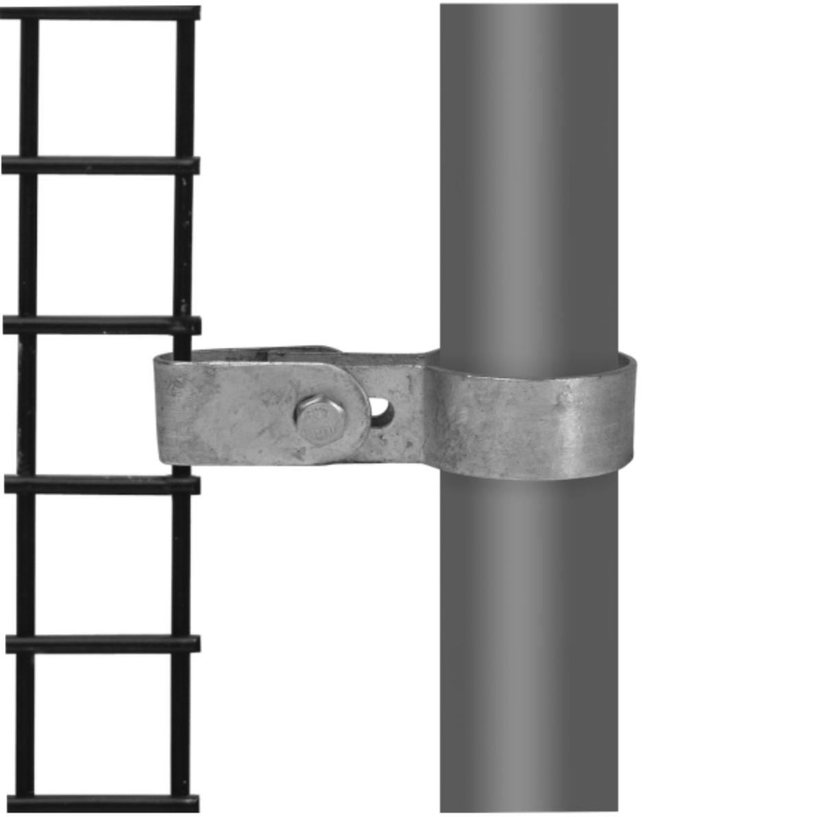 Gaasclip enkel type 70 - 42,4mm Steigerbuiskoppeling zilver 
