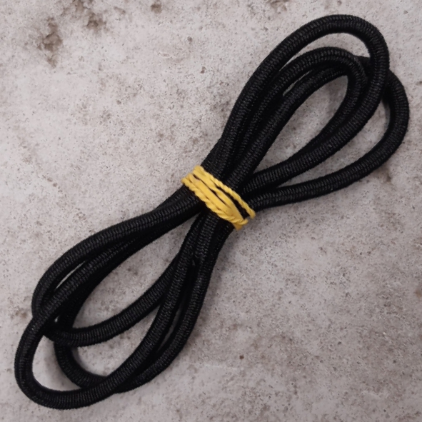 Koord Elastiek 6mm zwart mono PE - per meter