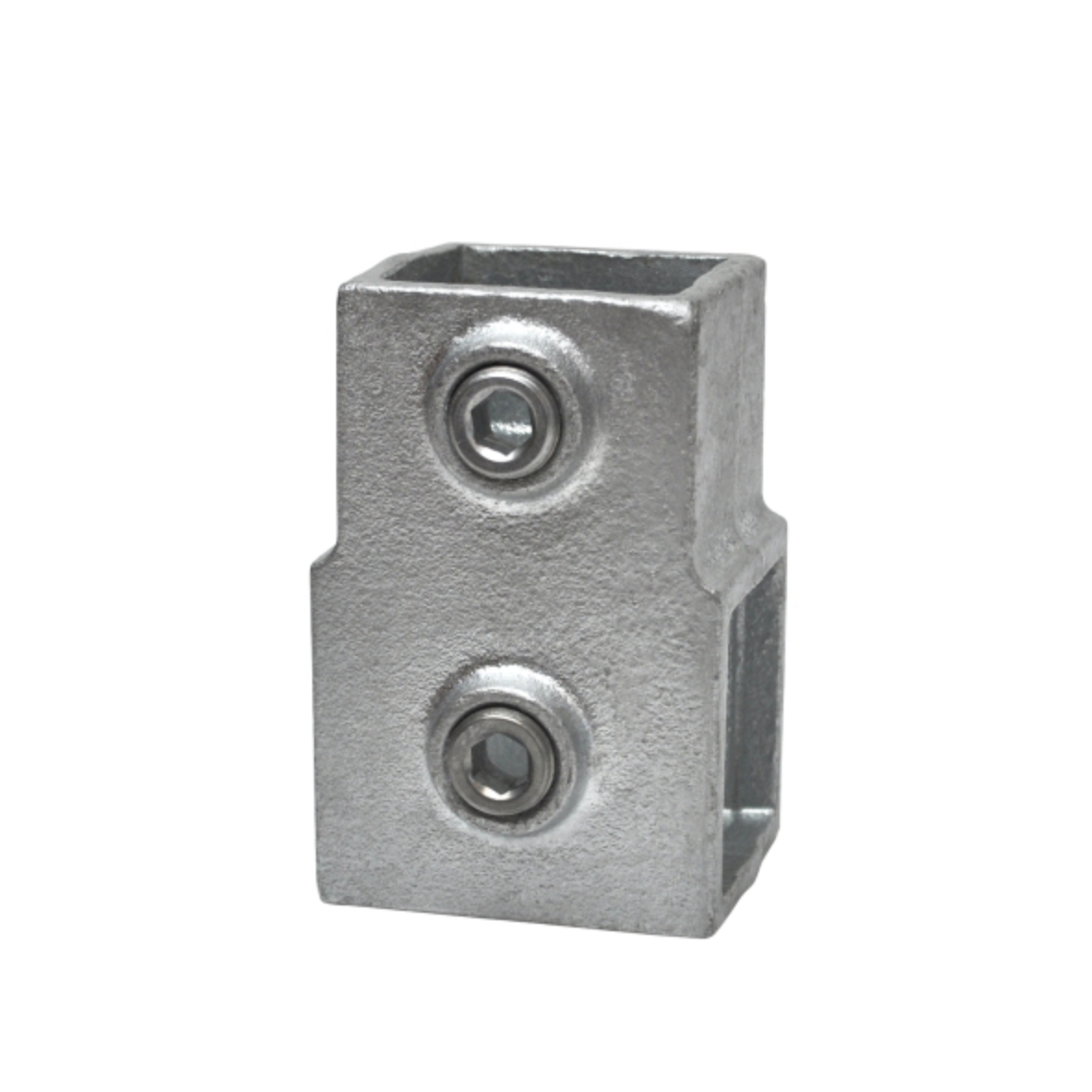 Kort T-stuk type 2S - 40mm Steigerbuiskoppeling vierkant zilver 
