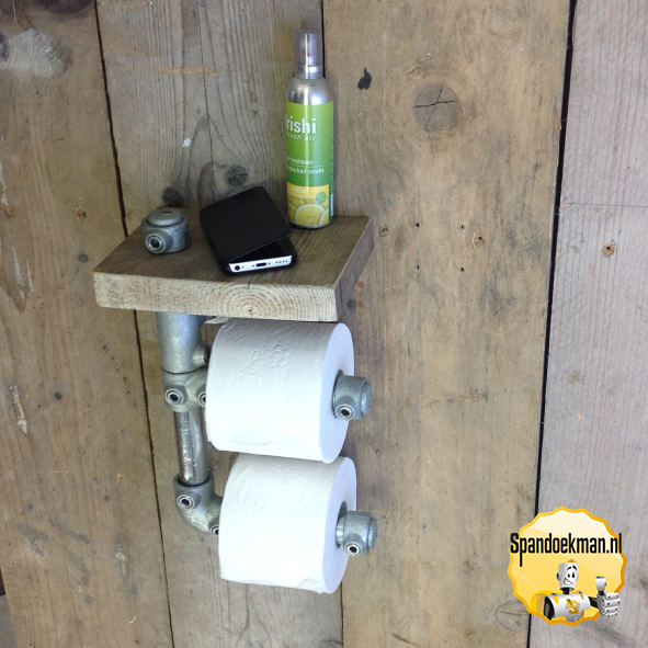 Toiletrolhouder dubbel met schapje 26,9mm