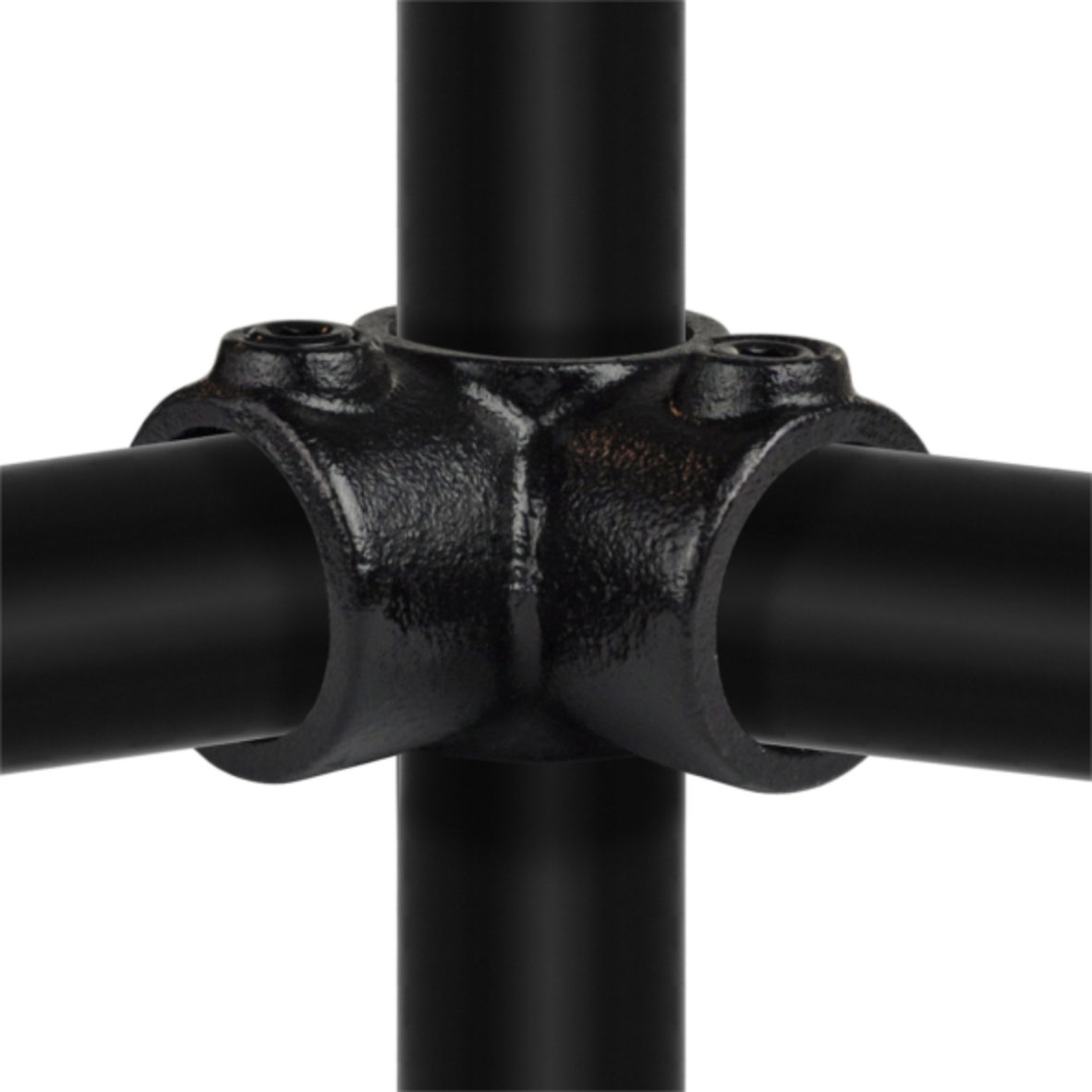 Hoekstuk doorlopende staander type 20 - 21,3mm Steigerbuiskoppeling zwart 