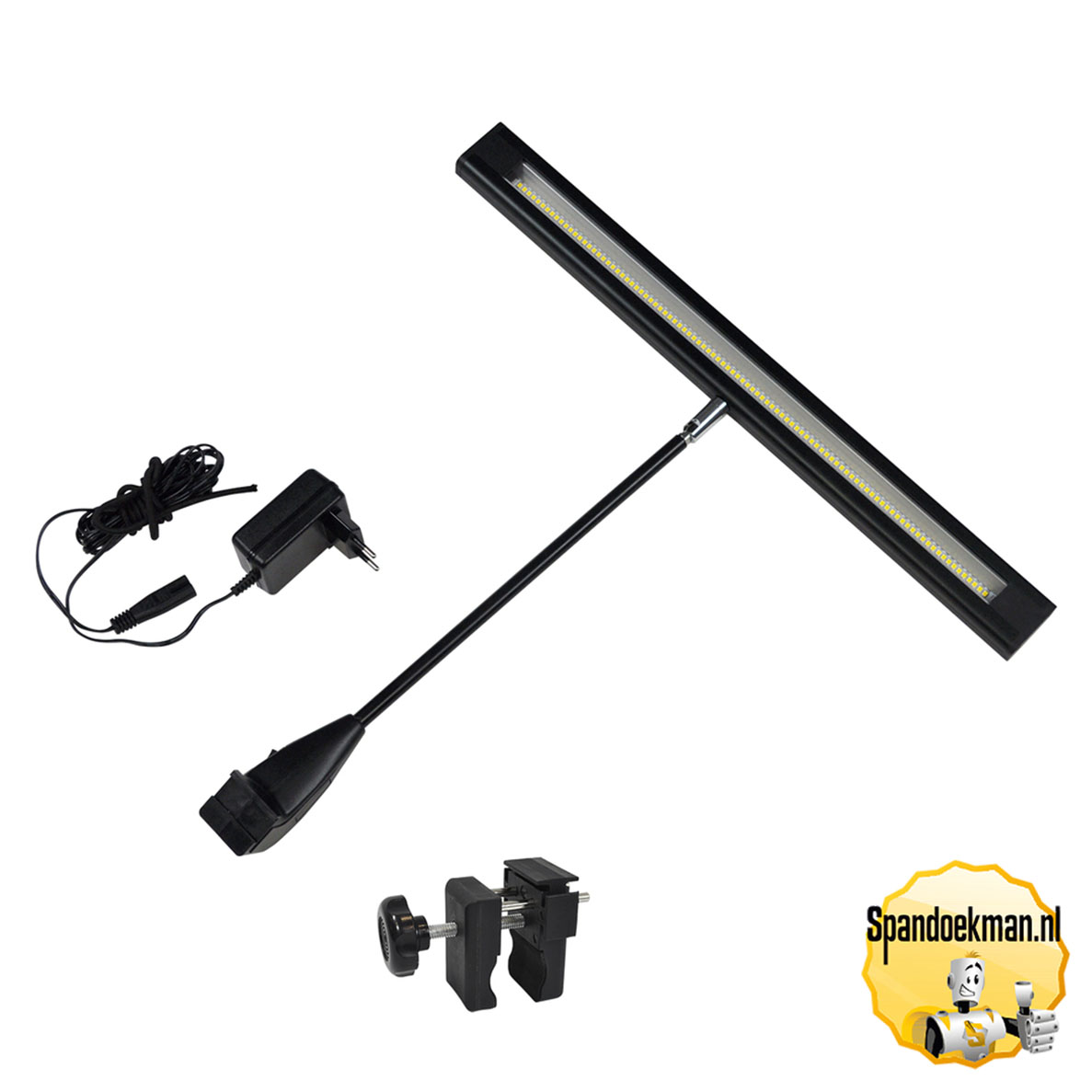 Elegante LED-spot incl. klem voor buizenframe tot 33,7mm