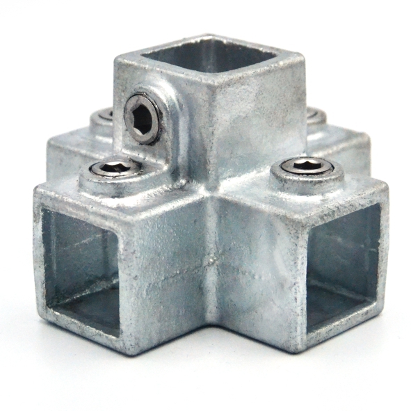 4-weg kruisstuk type 26S - 25mm Steigerbuiskoppeling vierkant zilver 