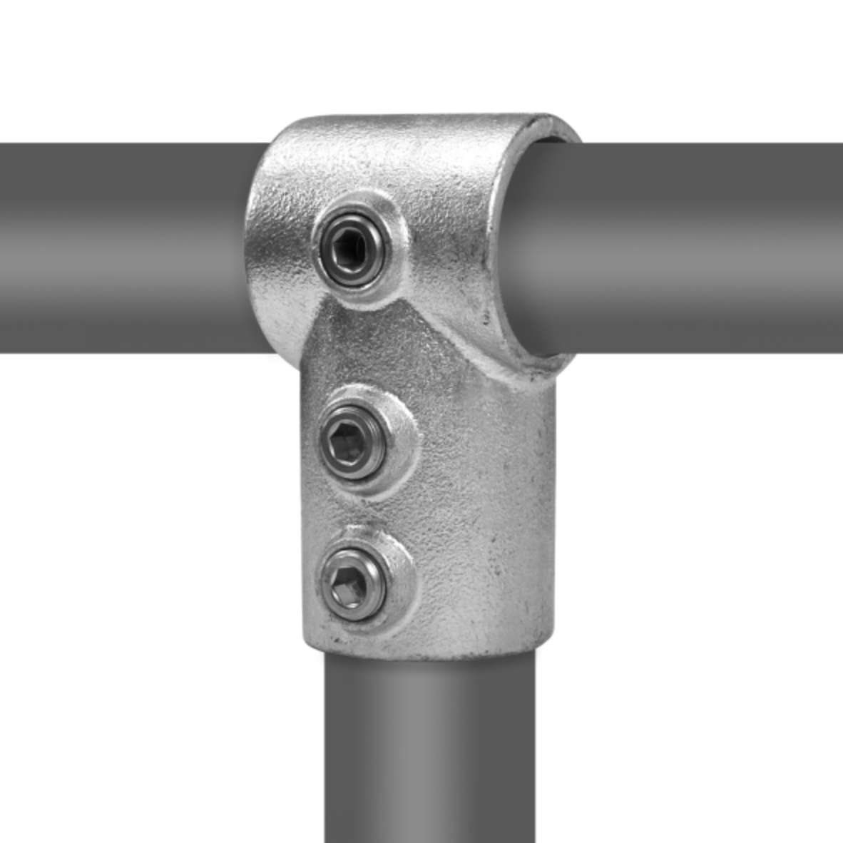 T-stuk kort lang model type 2L - 33,7mm Steigerbuiskoppeling zilver 