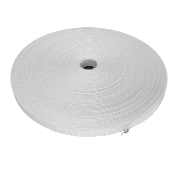 Polyerster cambuckleband - 25mm PES wit 50 meter