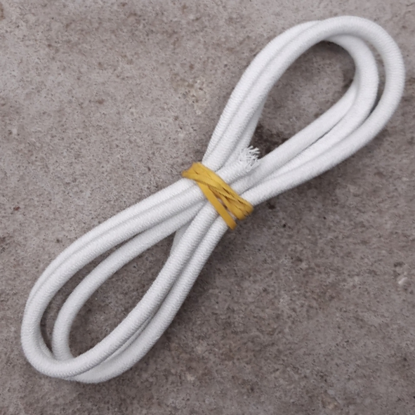 Koord Elastiek 6mm wit mono PE - per meter