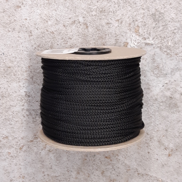 Nylon koord 2mm zwart - rol van 100 meter