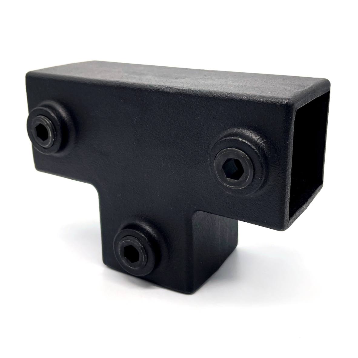 Lang T-stuk type 4S - 40mm Steigerbuiskoppeling vierkant Zwart 