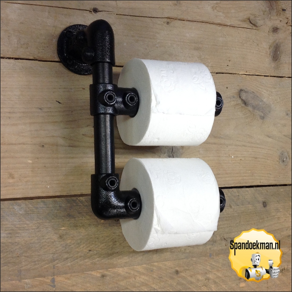 Toiletrolhouder Zwart dubbel 26,9mm