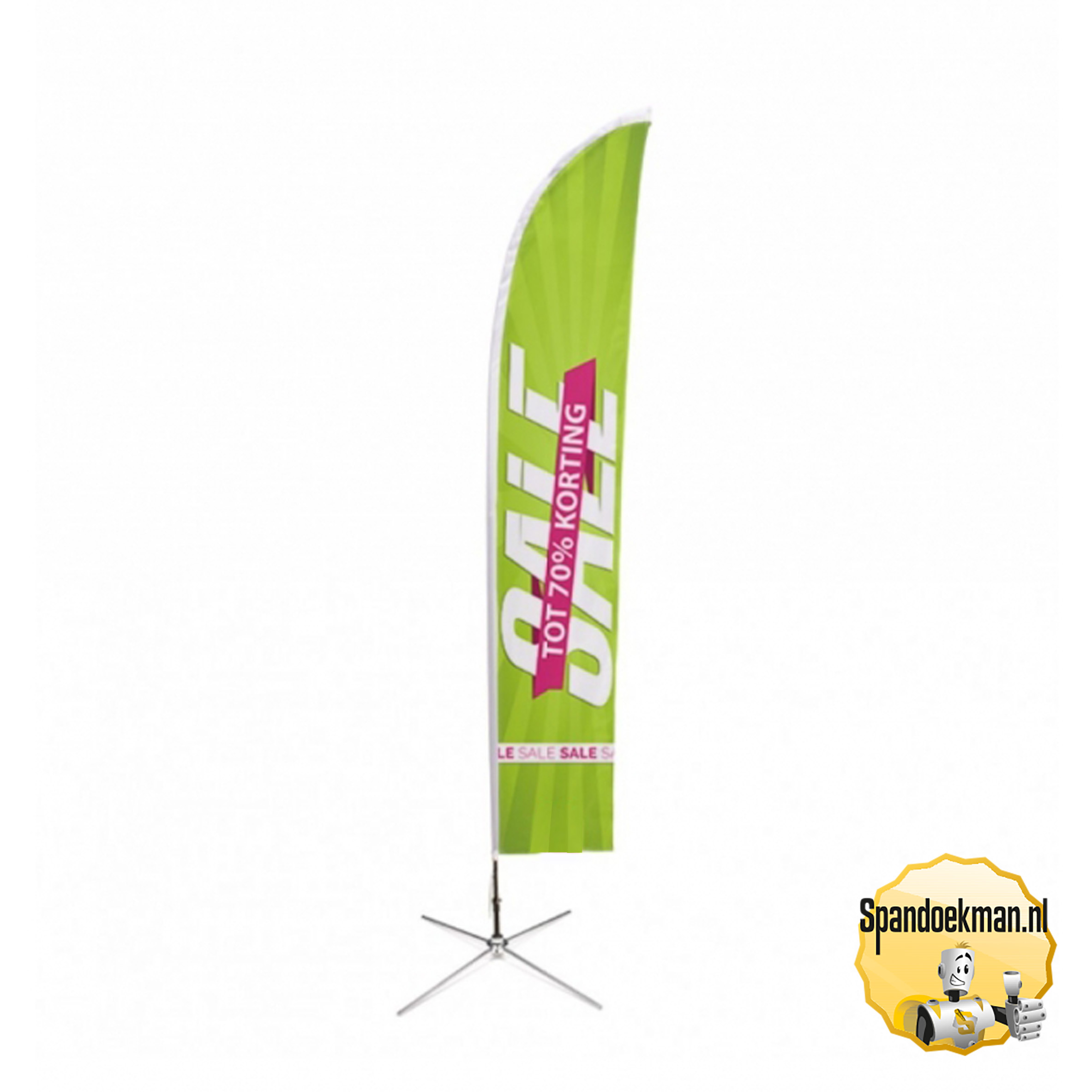 Beachvlag inclusief beachpole model Straightflag Small 40x235cm