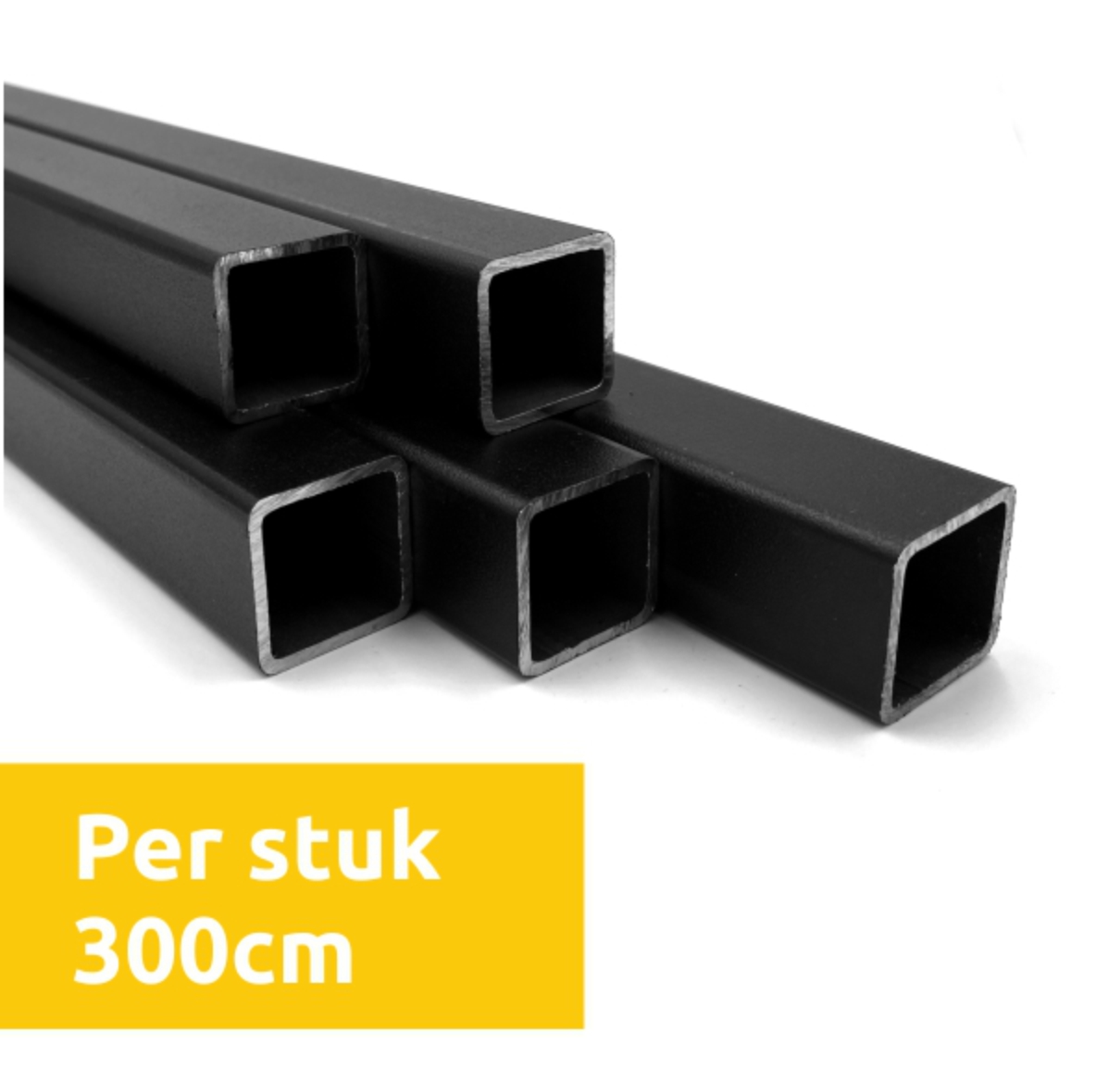 Stalen buis zwart vierkant 25x25mm 300cm per stuk