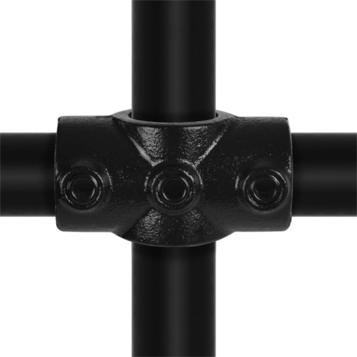 Kruisstuk in 1 vlak type 22 - 26,9mm Steigerbuiskoppeling zwart 
