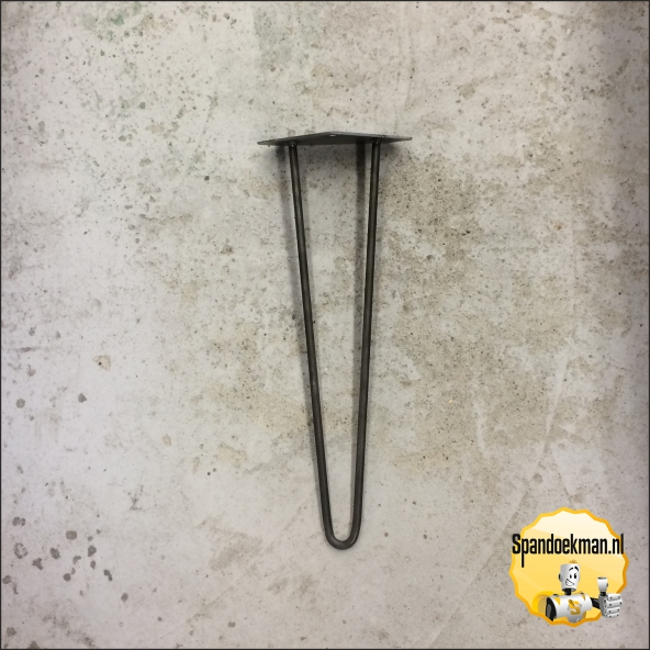 Hairpin tafelpoot 50 cm blank metaal OP=OP