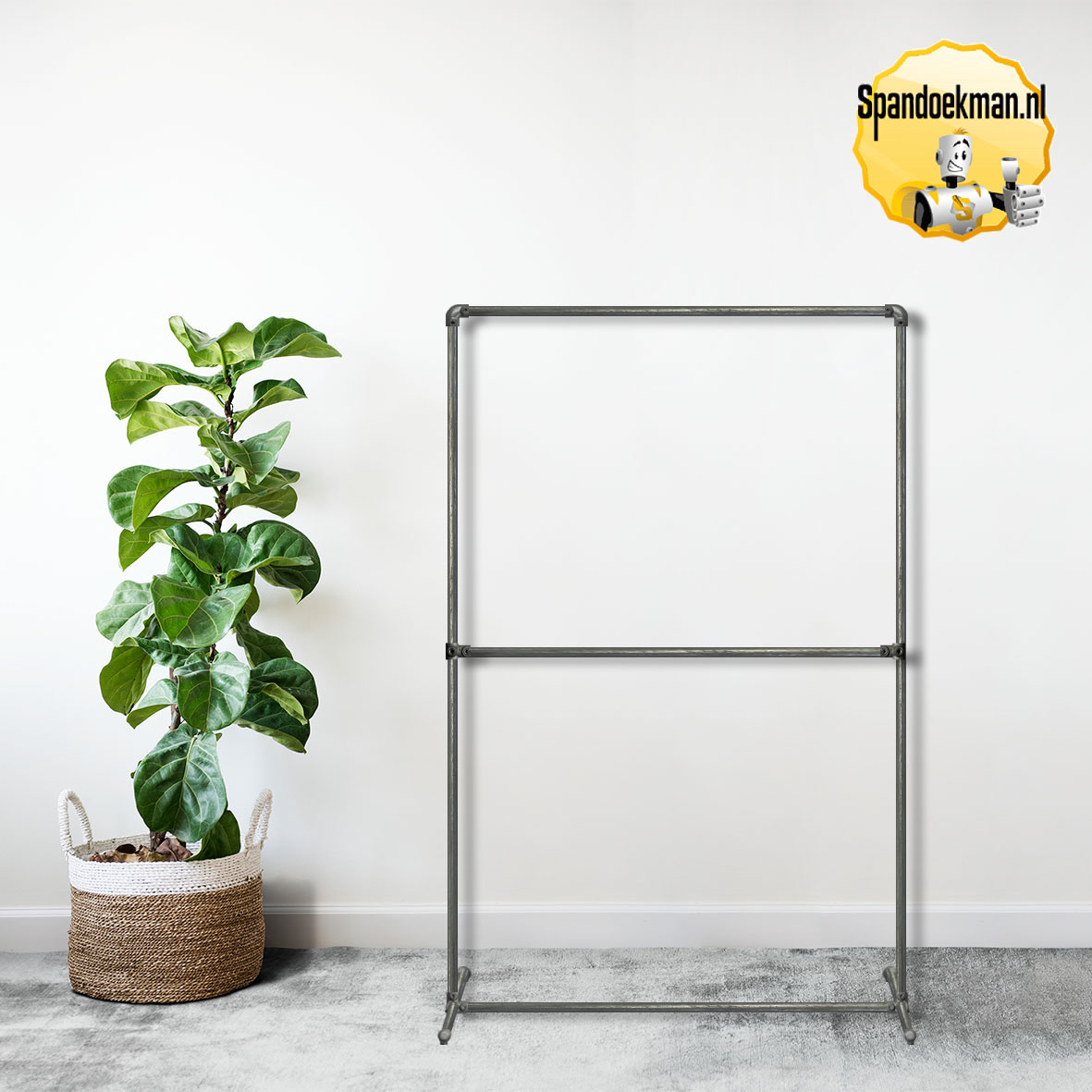 Kledingrek hang 2x laag 100x160x60cm