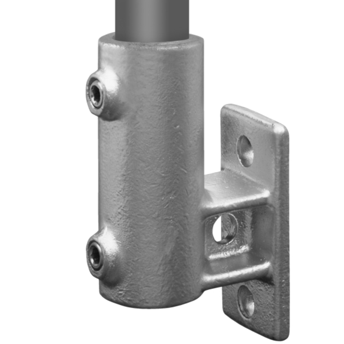 Boeiboordbevestiging verticaal type 14 - 33,7mm Steigerbuiskoppeling zilver 