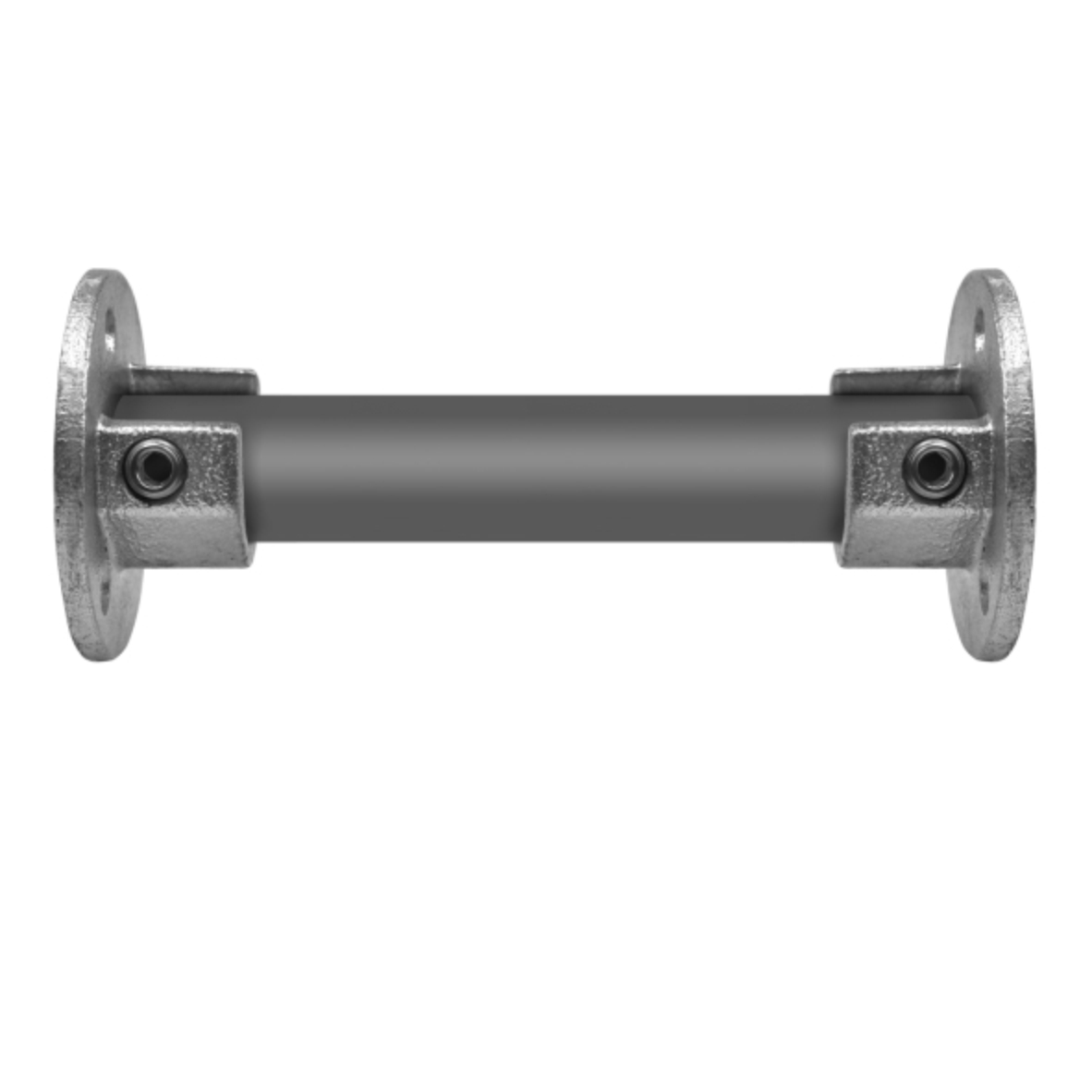 Open ronde voetplaat type 15 - 26,9mm set L+R Steigerbuiskoppeling zilver 