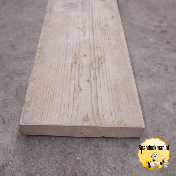 Plank Steigerhout Oud 60cm lang - 19,5x3,2cm rondom geschuurd
