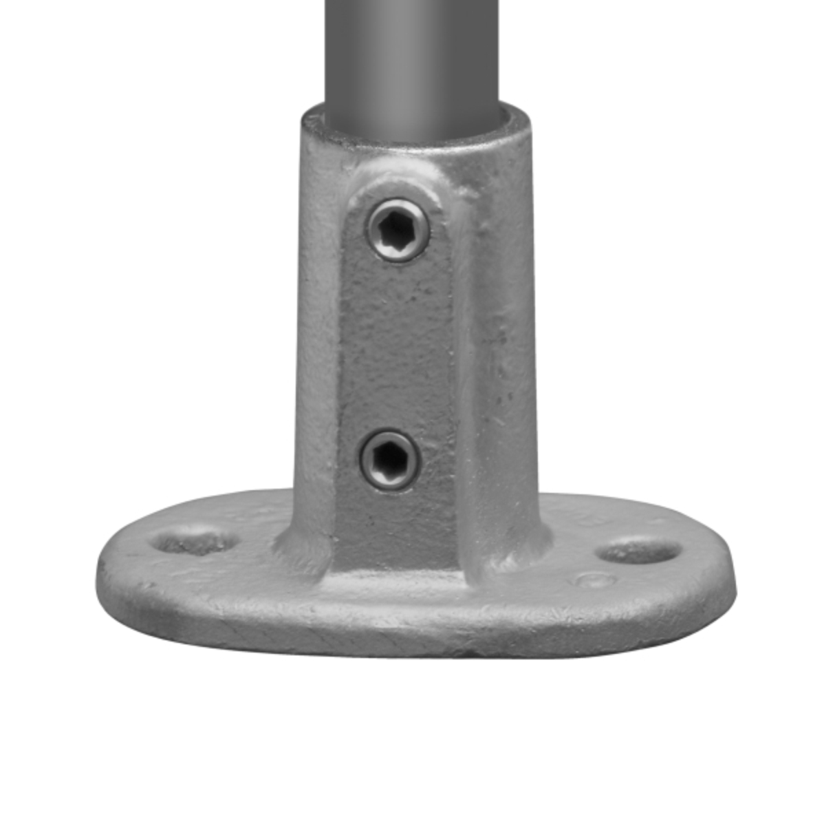 Ovale voetplaat type 12 - 26,9mm Steigerbuiskoppeling zilver 