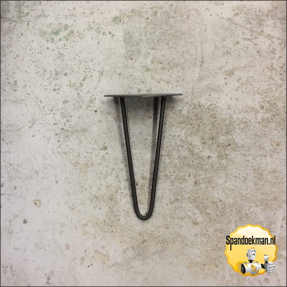 Hairpin tafelpoot 30 cm blank metaal OP=OP