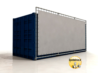 Containerframe lange zijde enkel, incl. doek en elastieken.