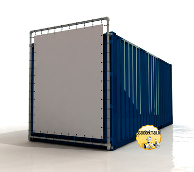 Containerframe korte zijde enkel, incl. doek en elastieken.