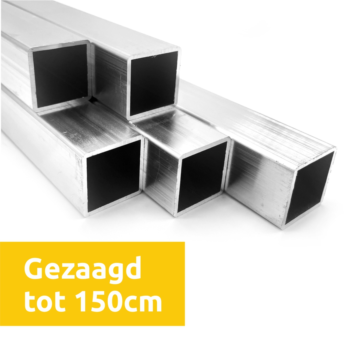 Aluminium buis vierkant 25x25mm op maat gezaagd tot 150cm